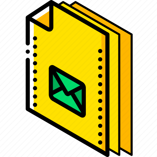 File, folder, isometric, mail icon - Download on Iconfinder