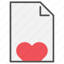 document, file, filetype, heart, like, love, type