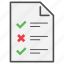 checklist, document, file, inventory, list, page, report 