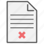 cross, delete, document, file, format, page, text 