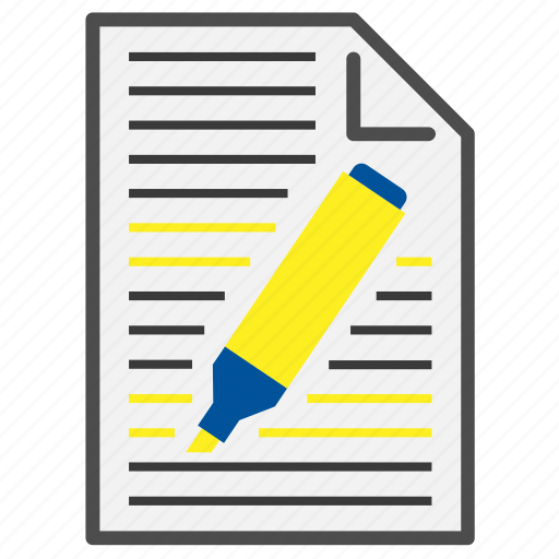 Document, drawing, file, marker, stationery, text, yellow icon - Download on Iconfinder