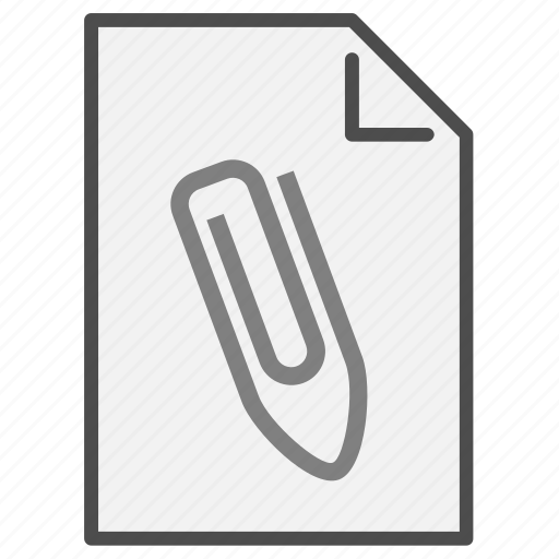 Attached, attachment, document, file, filetype, format, paperclip icon - Download on Iconfinder