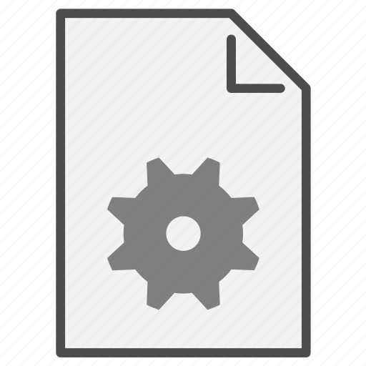 Cog, cogwheel, document, extension, file, format, settings icon - Download on Iconfinder