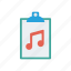 clipboard, file, melody, music 