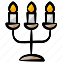 candles, candle holder, fire, torch, light, candlestick, wax, halloween
