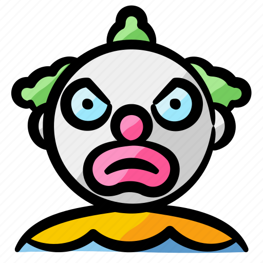 Clown, face, terror, evil, bad, creepy, halloween icon - Download on Iconfinder