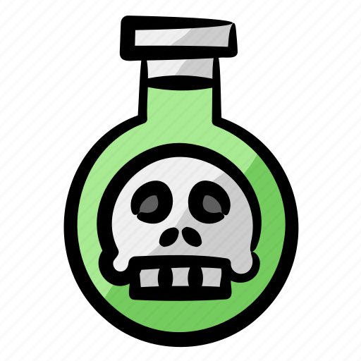 Bottle, poison, skull, toxic, magic, liquid, danger icon - Download on Iconfinder