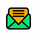 email, mail, message, text