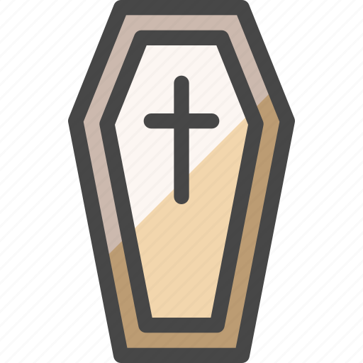 Casket, coffin, death, funeral, cross, halloween, horror icon - Download on Iconfinder