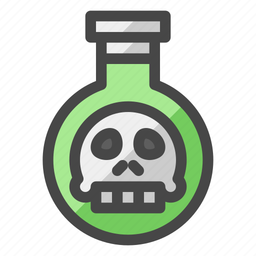 Bottle, poison, skull, toxic, liquid, danger, halloween icon - Download on Iconfinder