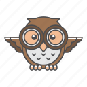animal, avian, beauty, birds, blue, color, colorful, conservation, cute, design, environment, feather, filled, filled outline, flat, forest, front view, green, illustration, jungle, nature, outdoor, outline, owl, park, species, tail, tropical, vector, wild, wildlife, zoo 