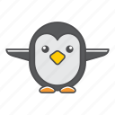 animal, avian, beauty, birds, blue, color, colorful, conservation, cute, design, environment, feather, filled, filled outline, flat, forest, front view, green, illustration, jungle, nature, outdoor, outline, park, penguin, species, tail, tropical, vector, wild, wildlife, zoo 