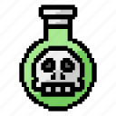 bottle, poison, skull, toxic, magic, liquid, dangerous, halloween, horror