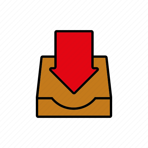 Arrow, business, inbox, incoming, office icon - Download on Iconfinder
