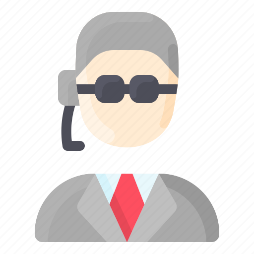 Earpiece, glasses, guard, man, security icon - Download on Iconfinder