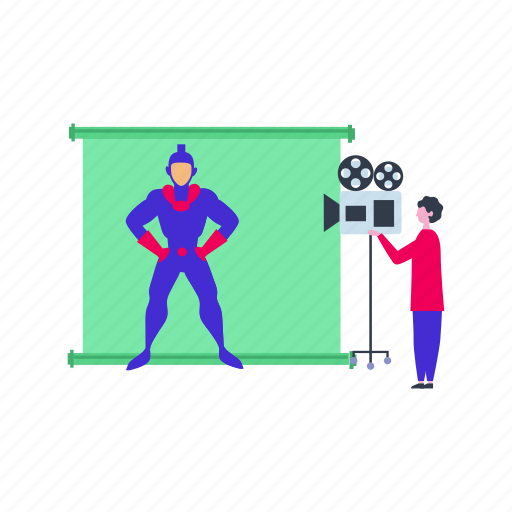 Superhero, movie, shooting, recording, director icon - Download on Iconfinder