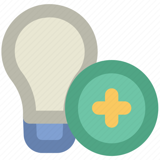 Bulb, bulb with add, electricity, energy, idea, light, light bulb icon - Download on Iconfinder
