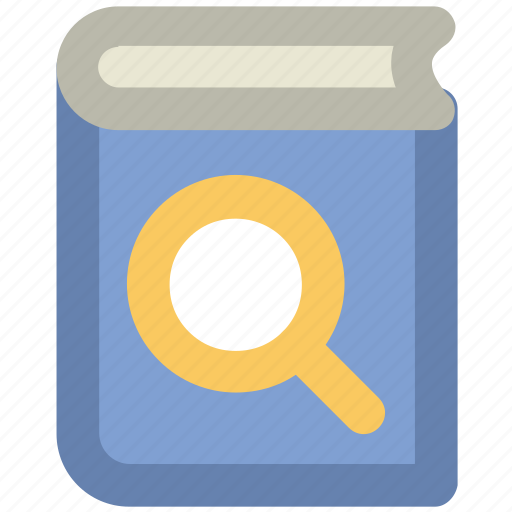 Book and magnifier, book with magnifier, online book, search book, search book concept icon - Download on Iconfinder