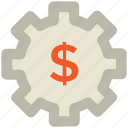 accounting, business gear, cogwheel, currency gear wheel, dollar gear