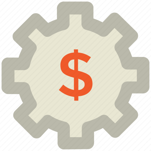Accounting, business gear, cogwheel, currency gear wheel, dollar gear icon - Download on Iconfinder