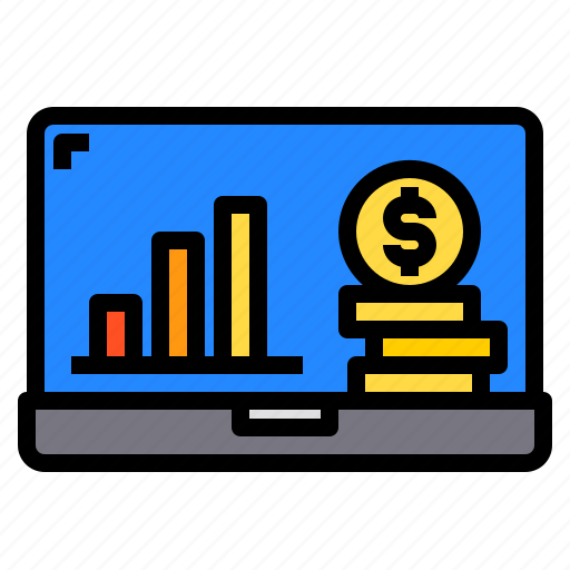 Graph, laptop, money icon - Download on Iconfinder