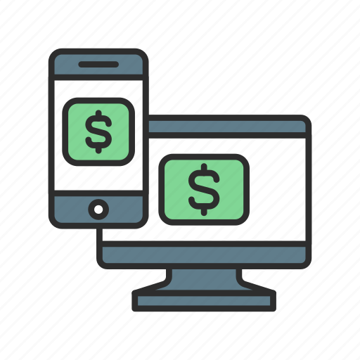 Bill, computer, finance, money, online, payment, smartphone icon