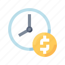 clock, dollar, finance, money, payment, time, wage
