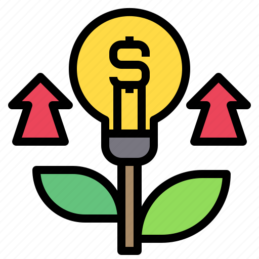 Growth, up, business, finance, bulb, arrows, money icon - Download on Iconfinder