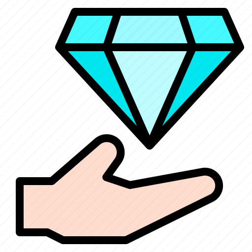 Hand, diamond, finance icon - Download on Iconfinder