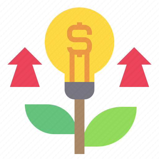 Money, up, growth, bulb, arrows, finance, business icon - Download on Iconfinder