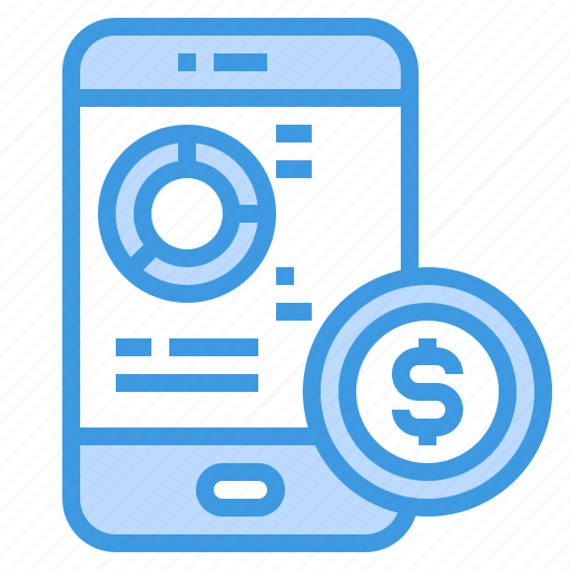 Currency, money, finance, phone, mobile, stats icon - Download on Iconfinder