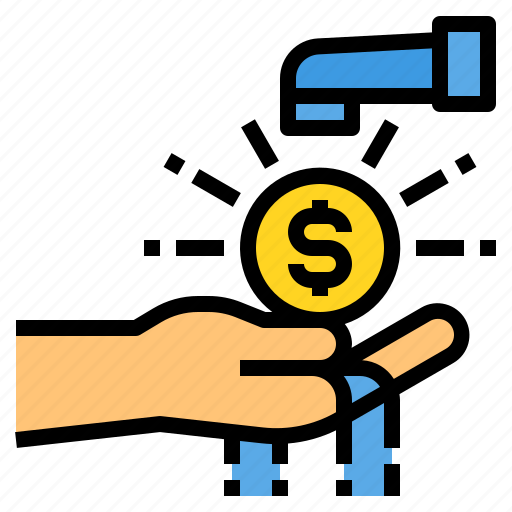 Finance, profit, hand, money, faucet icon - Download on Iconfinder