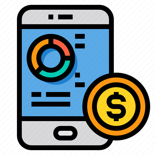Mobile, phone, money, stats, currency, finance icon - Download on Iconfinder