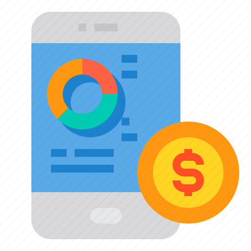 Stats, finance, mobile, money, phone, currency icon - Download on Iconfinder