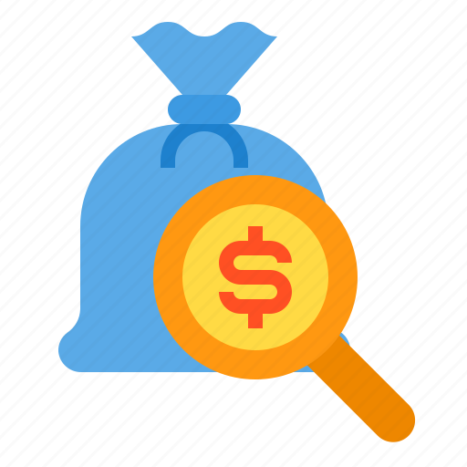 Finance, search, money, bag, magnifying, glass icon - Download on Iconfinder