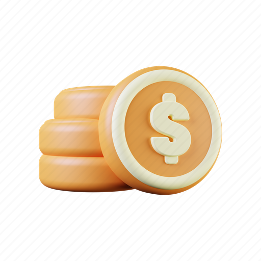Coin, dollar, payment, business, finance 3D illustration - Download on Iconfinder