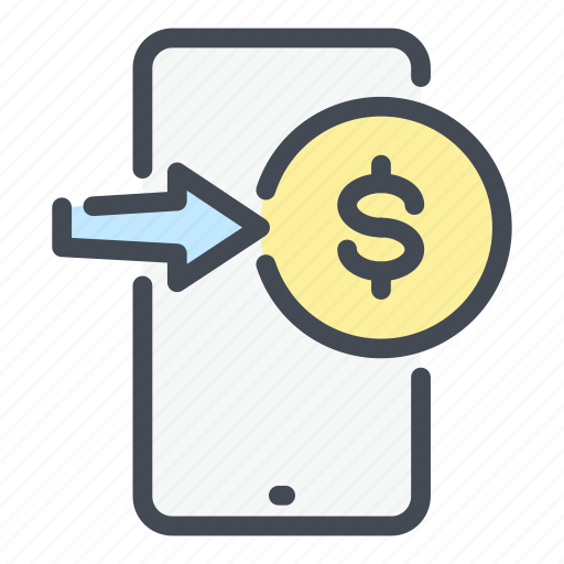 Mobile, phone, smartphone, send, money, payment, transfer icon - Download on Iconfinder