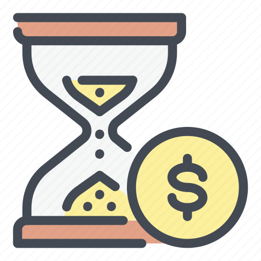 Money, dollar, coin, time, hourglass, sandglass, finance icon - Download on Iconfinder