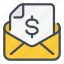 money, mail, email, notification, document, message, dollar 