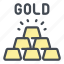 gold, pile, brick, bar 