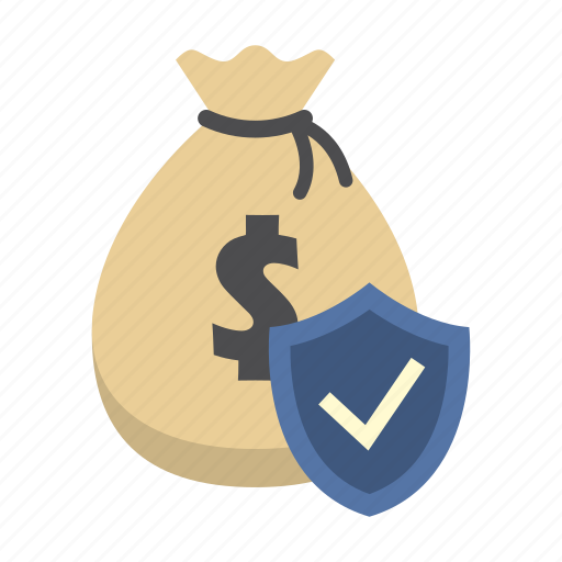 Bank, finance, money, money bag, protection shield, saving, shield icon - Download on Iconfinder