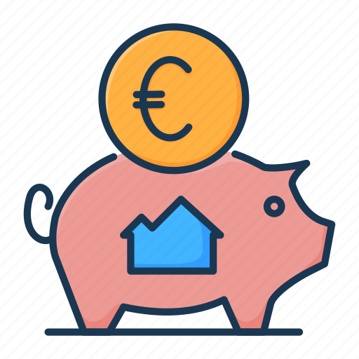 Bank, banking, deposit, euro, home savings, money, mortgage icon - Download on Iconfinder