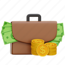 money, briefcase, finance, dollar, business