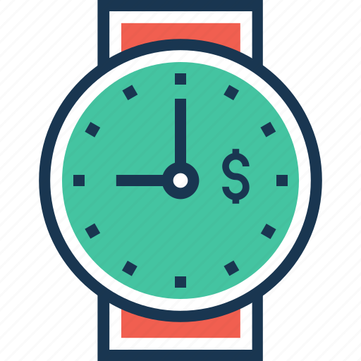 Dollar, hand watch, time is money, watch, wrist watch icon - Download on Iconfinder