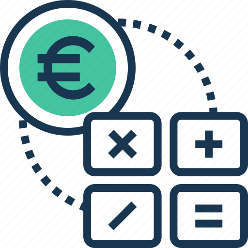 Accounting, banking, euro, finance, math symbols icon - Download on Iconfinder
