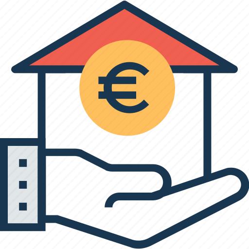 Euro, home, loan, mortgage loan, secure icon - Download on Iconfinder