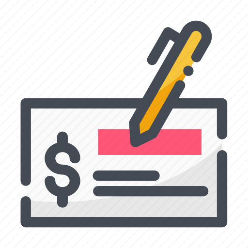 Cheque, finance, business, business and finance, dollar, economy, transaction icon - Download on Iconfinder