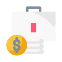 briefcase, dollar, coin, finance and business