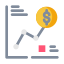 line chart, dollar, coin, finance and business 