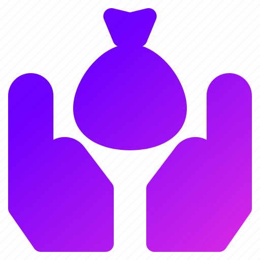 Hand, money, bag, income, salary icon - Download on Iconfinder